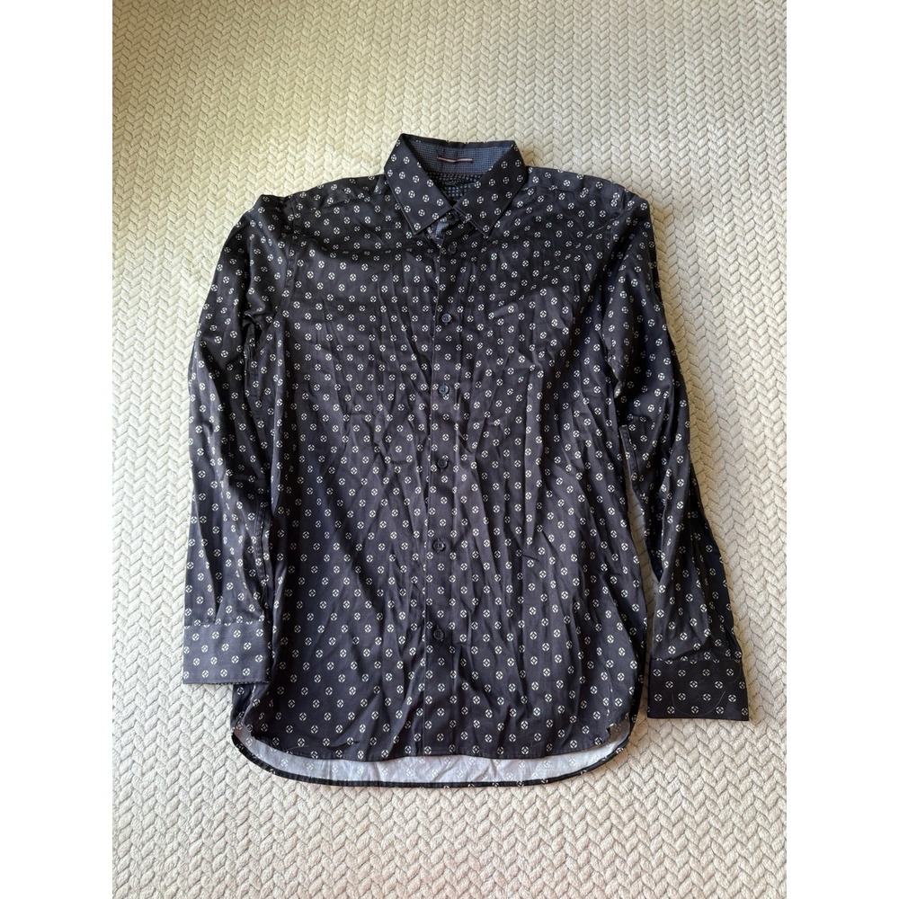 Men's TED BAKER LONDON Long Sleeve Patterned Casual Button-Down Shirt Size 3